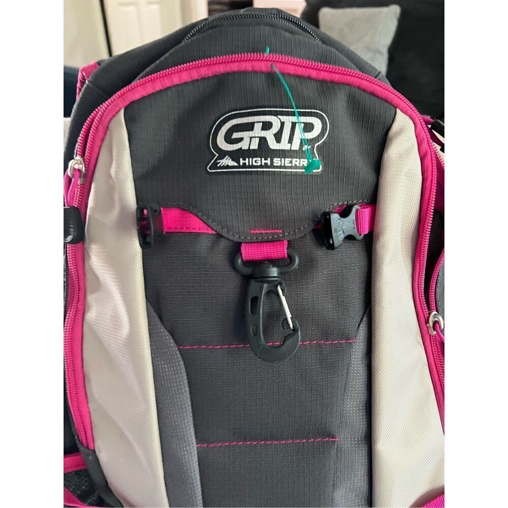 High Sierra Grip Pink and Gray Large Backpack - Picture 3 of 12